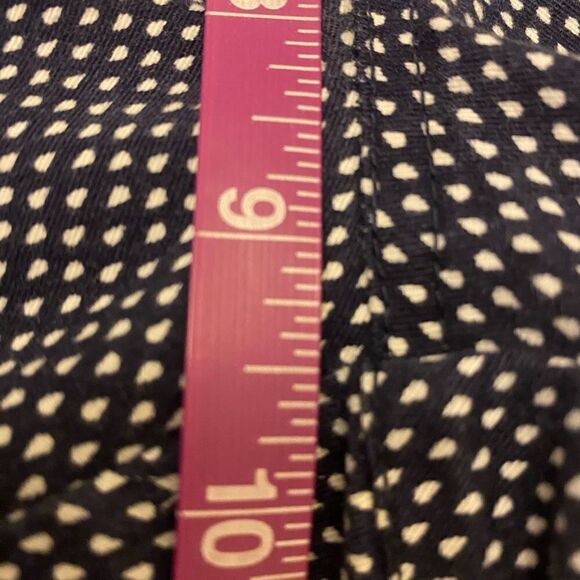 Khakis by Gap‎ Slim City Navy with White Polkadots Cropped Pants Size 10 - Picture 12 of 14